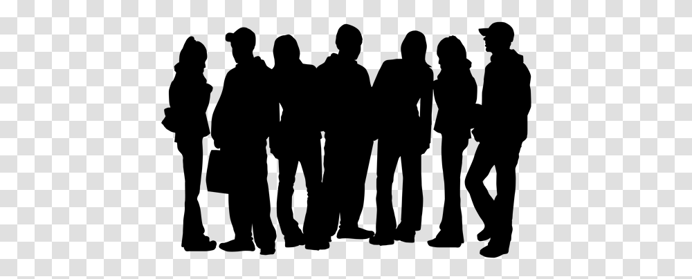 Teenagers Silhouette Hanging Out With Friends Clipart, Gray, World Of Warcraft Transparent Png
