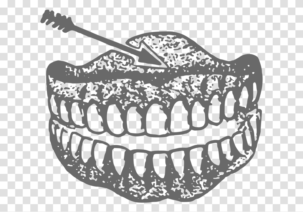 Teeth Drawing Clipart Free Download Denture Clipart Black In White, Rug, Water, Bird, Animal Transparent Png
