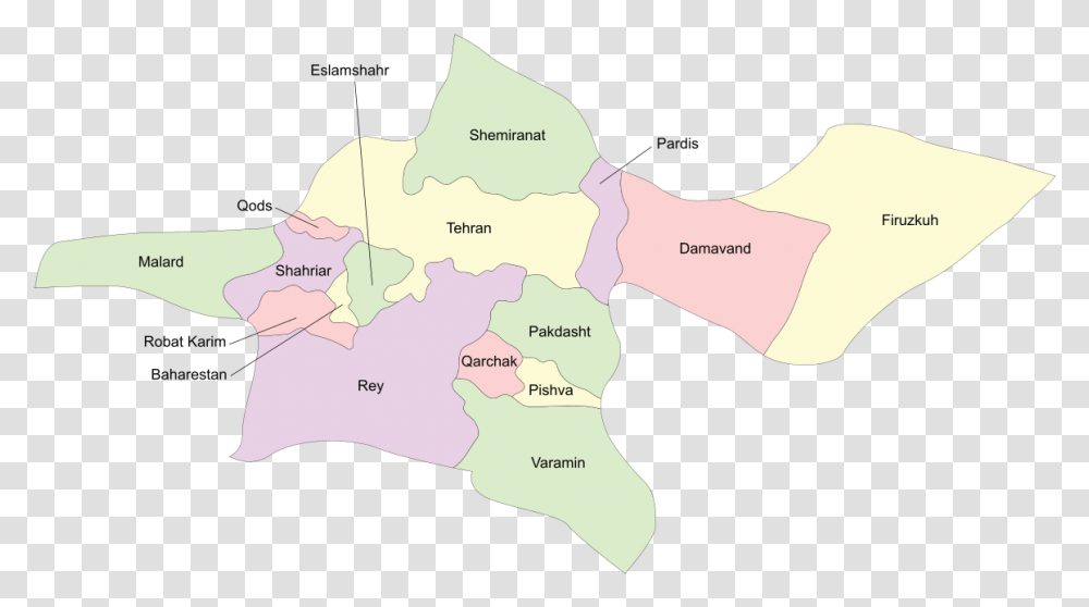 Tehran Counties, Map, Diagram, Plot, Atlas Transparent Png