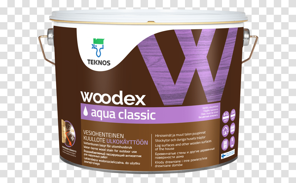 Teknos Woodex Aqua Wood Oil, Label, Canned Goods, Aluminium Transparent Png