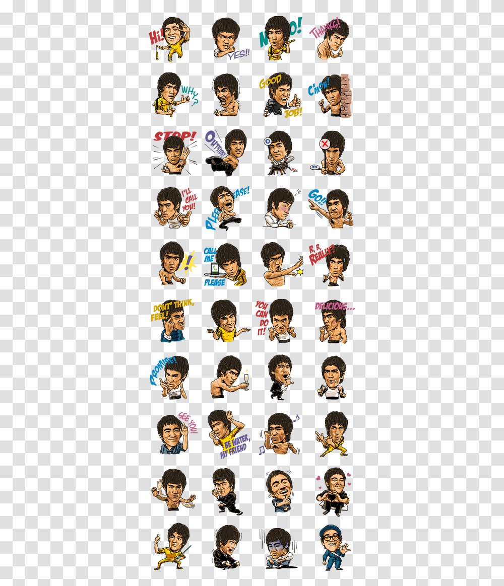 Telegram Bruce Lee Sticker, Comics, Book, Person, Human Transparent Png