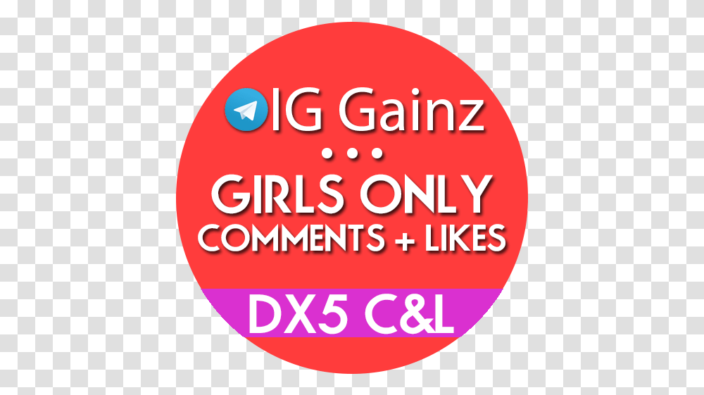 Telegram Iggainz Girls Only Dx5 C & L Logo Hiphopsnackcom Circle, Text, Face, Label, Plant Transparent Png