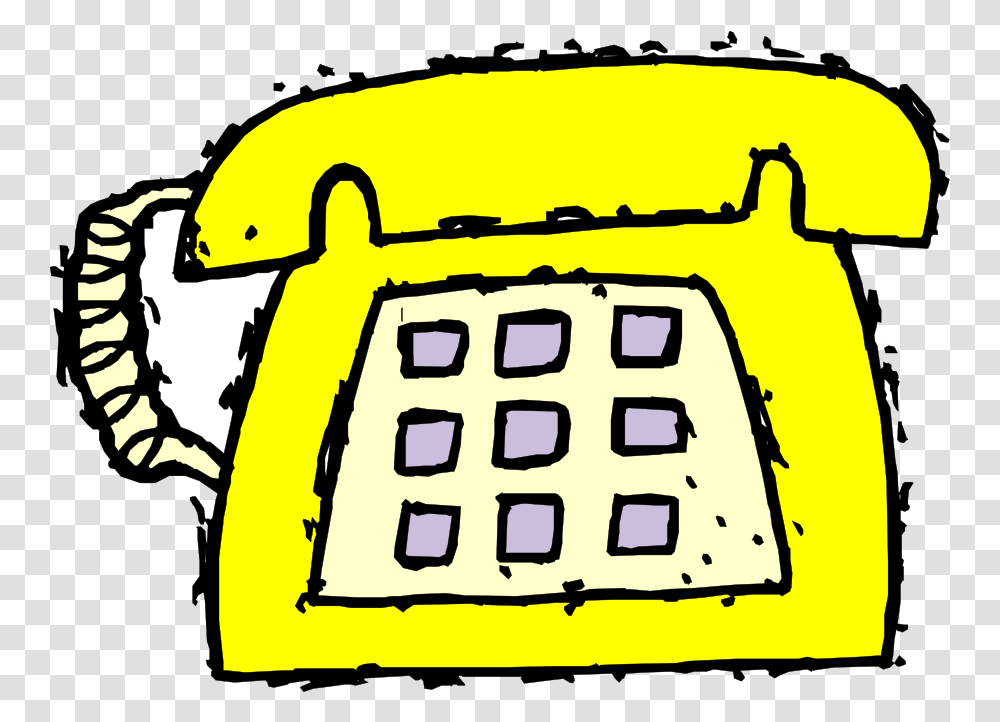 Telephone Icon Clip Art Library Yellow Telephone Clipart, Electronics, Calculator, Pac Man, Car Transparent Png