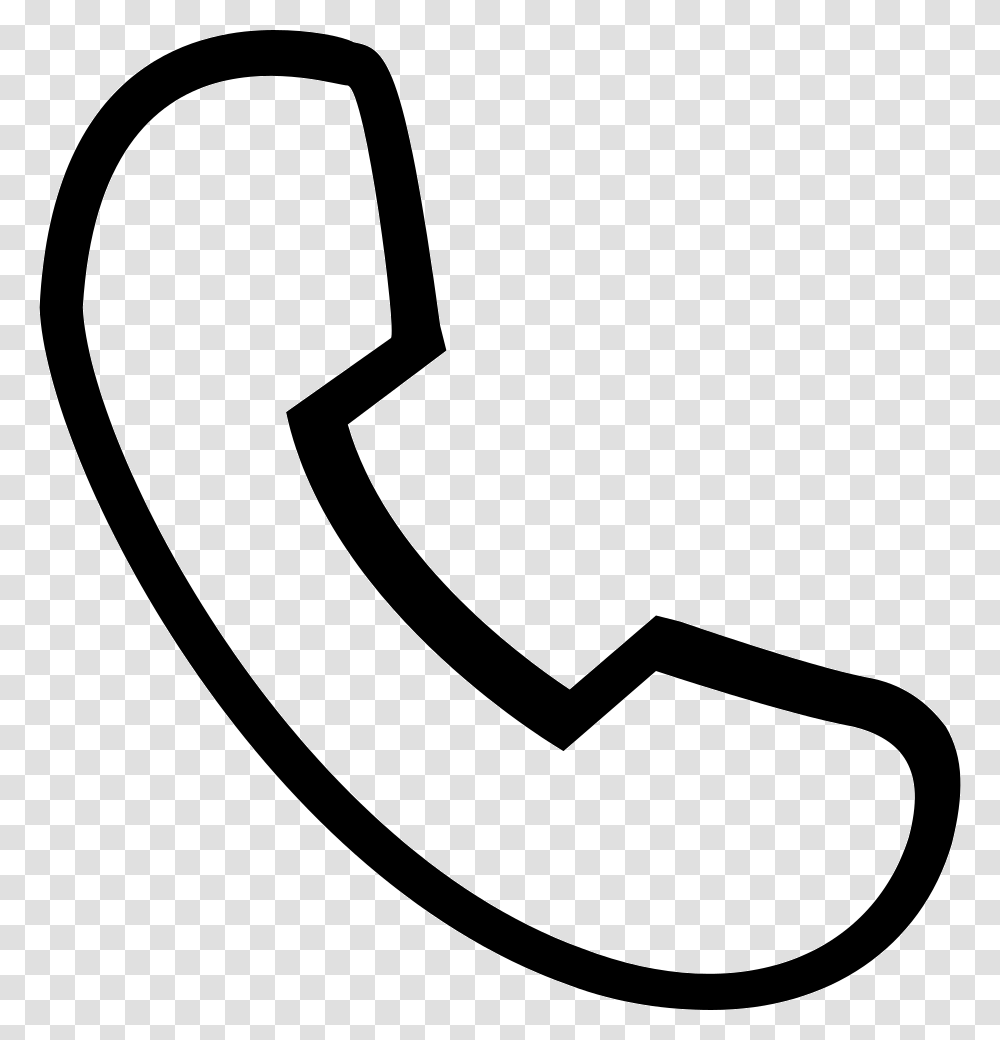 Telephone Icon Free Download, Stencil, Hook Transparent Png