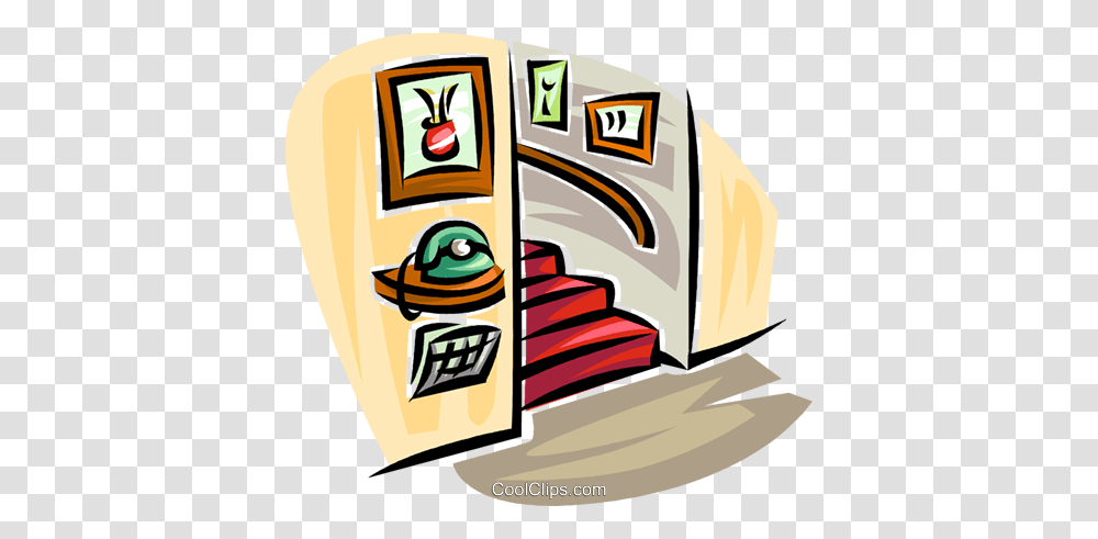 Telephone In A Hall With Stairs Royalty Free Vector Clip Art, Staircase, Bird, Animal, Interior Design Transparent Png