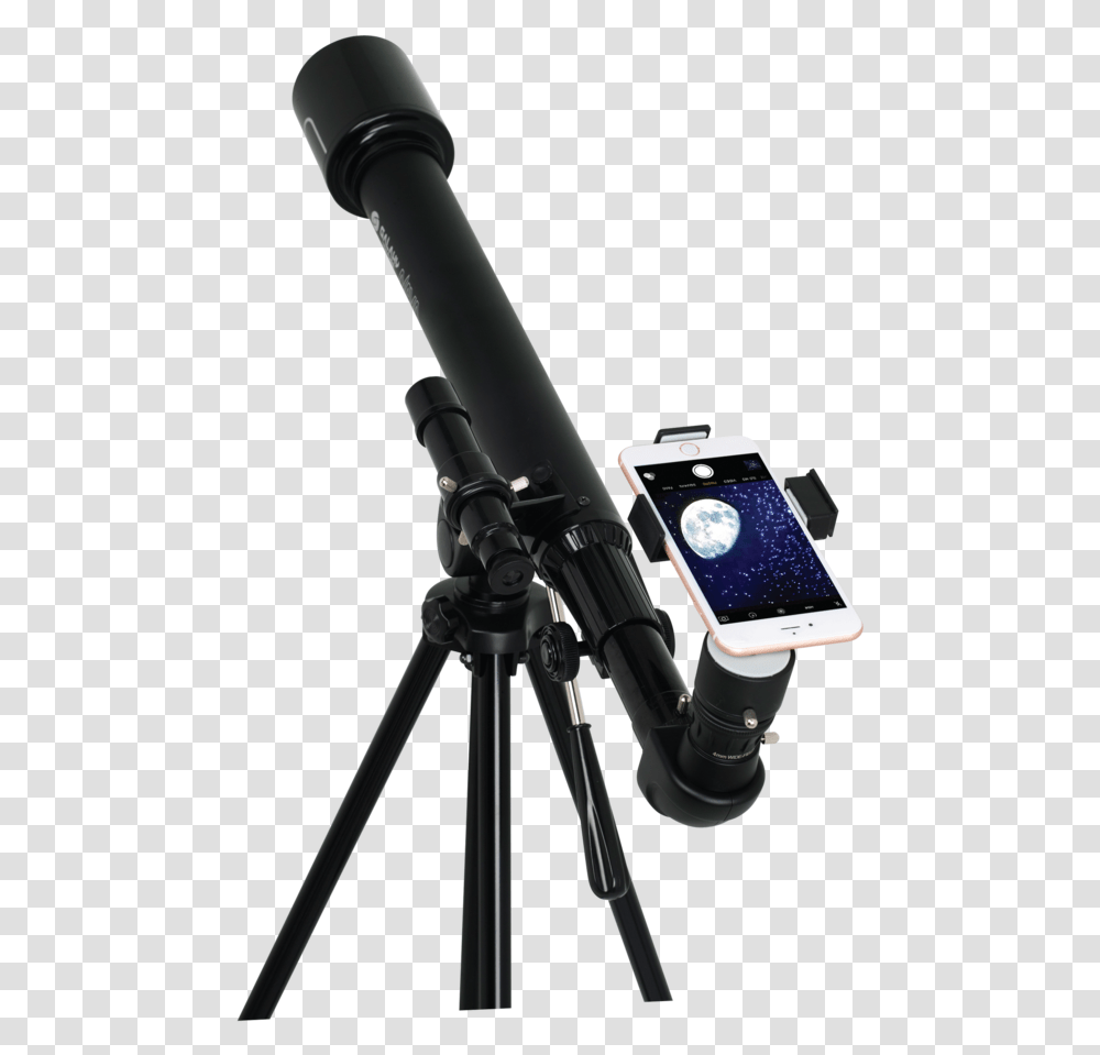 Telescope Clipart Black And White Galaxy Tracker 60 Smart Telescope, Tripod, Mobile Phone, Electronics, Cell Phone Transparent Png