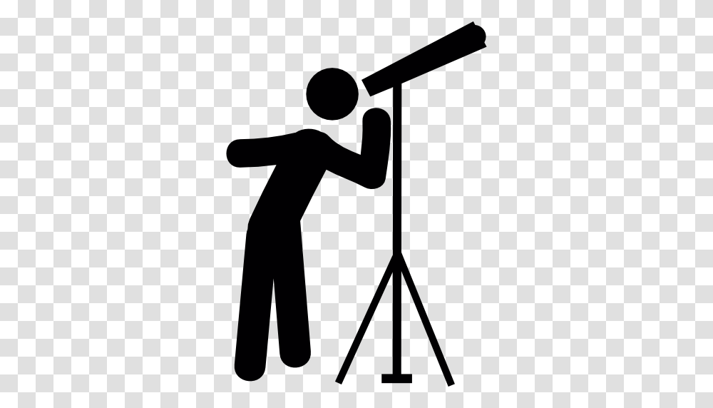 Telescope Free Icon, Person, Human, Tripod, Sport Transparent Png