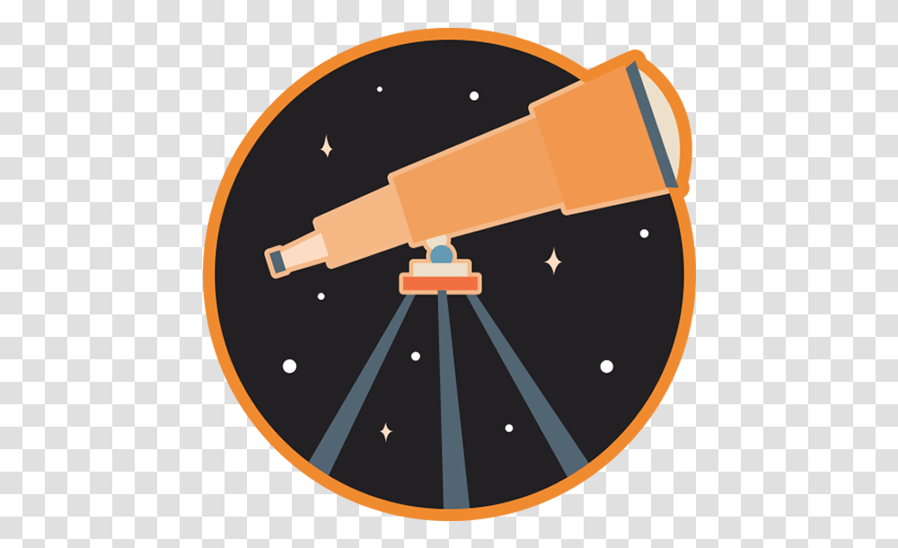 Telescope Logo Astronomy Night Space Sky Circle Logo Telescope Logo, Label, Lighting, Alloy Wheel Transparent Png