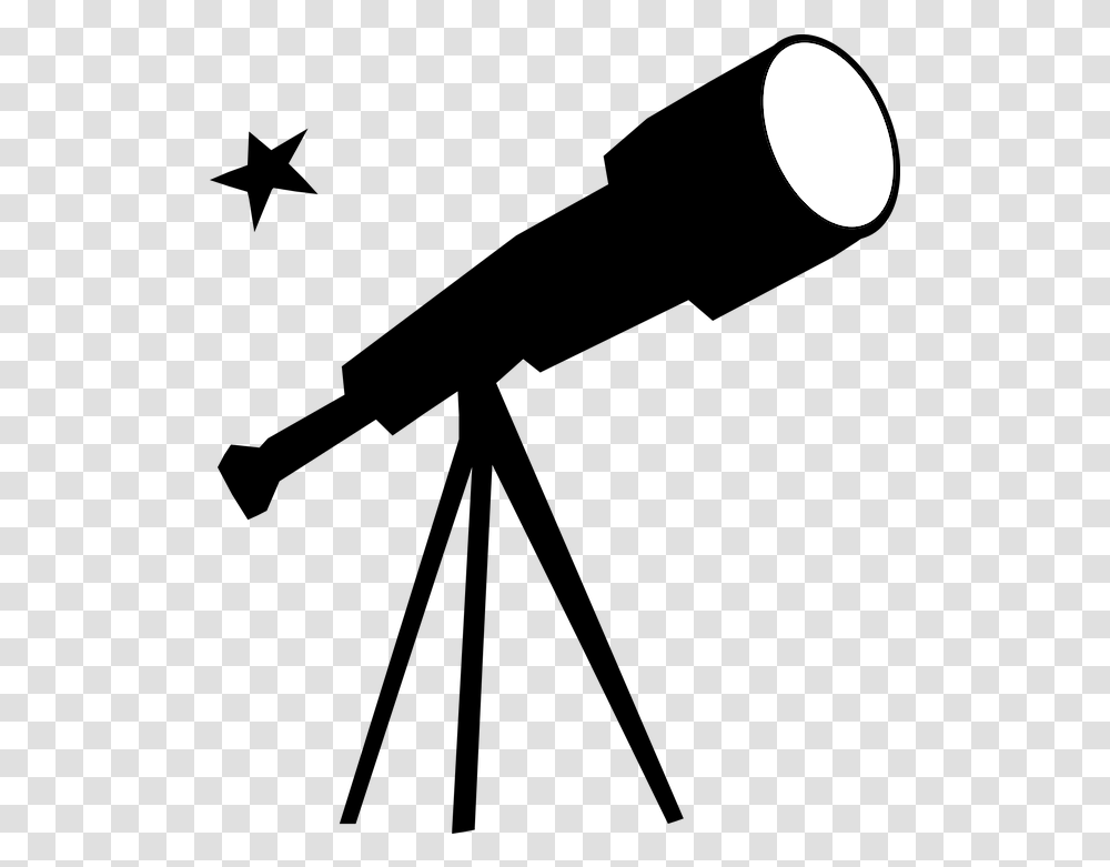 Telescope View Binocular Telescope Black And White, Moon, Outer Space, Night, Astronomy Transparent Png