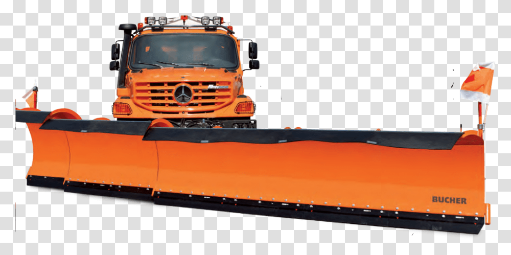 Telescopic Snow Plough Tenco Snow Plows, Tractor, Vehicle, Transportation, Bulldozer Transparent Png