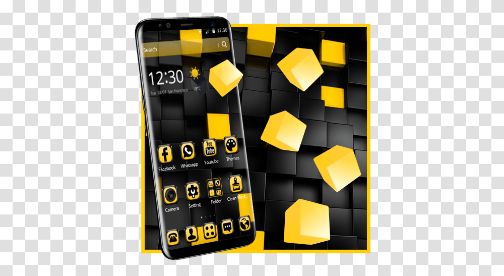 Tema De Cubo Negro Amarillo Google Play Review Aso Yellow Black Theme App, Mobile Phone, Electronics, Cell Phone, Text Transparent Png