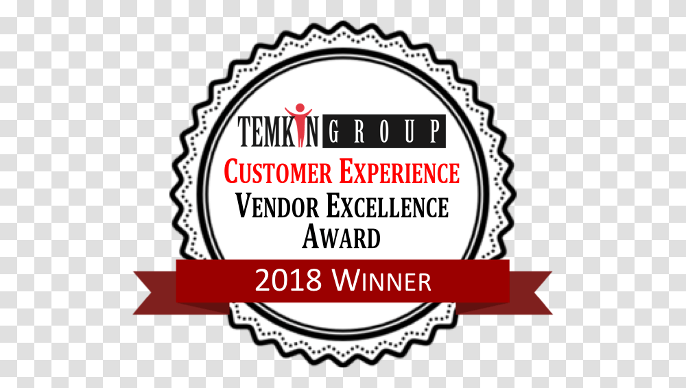 Temkin Group S 2018 Customer Experience Vendor Excellence Round Border Black And White, Label, Sticker, Word Transparent Png