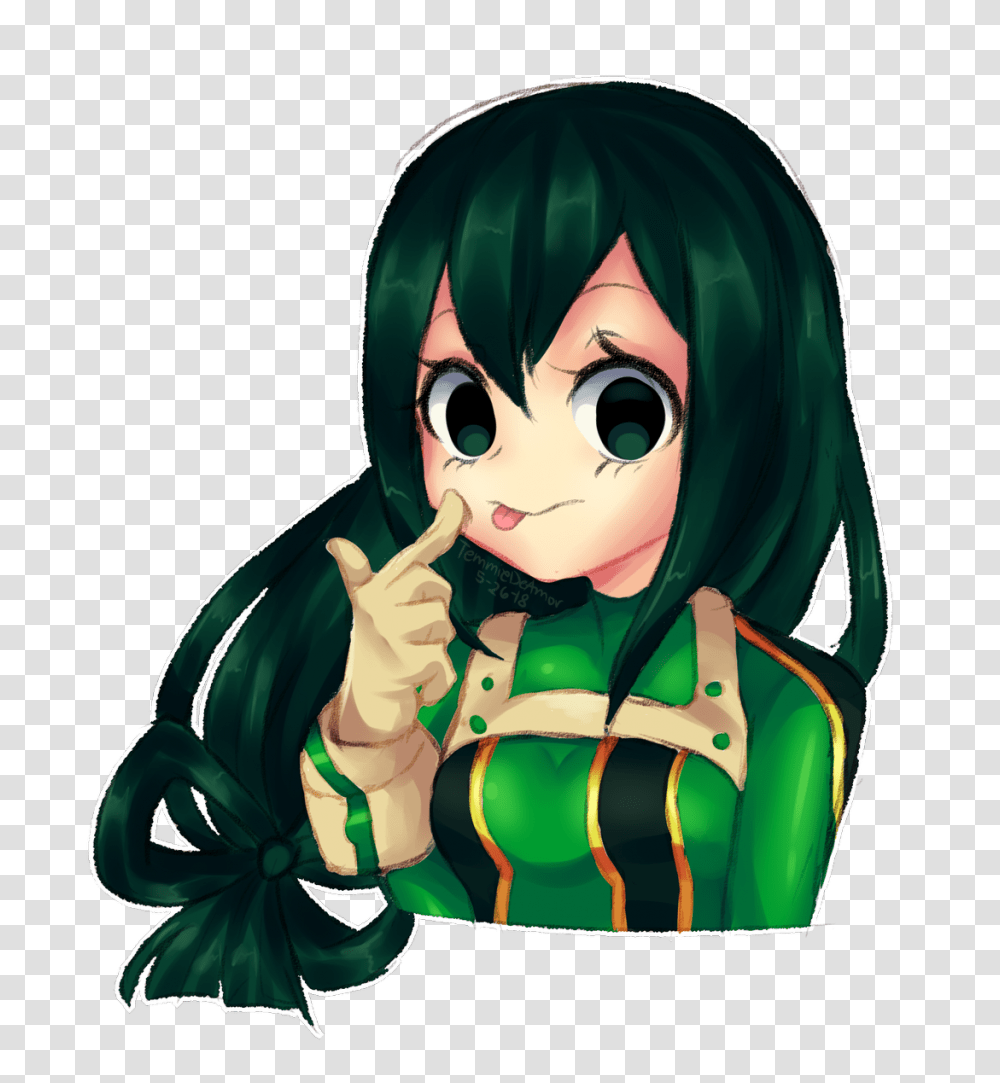 Temmiedeamor On Twitter Froppy From Boku No Hero Academia, Person, Female, Face Transparent Png