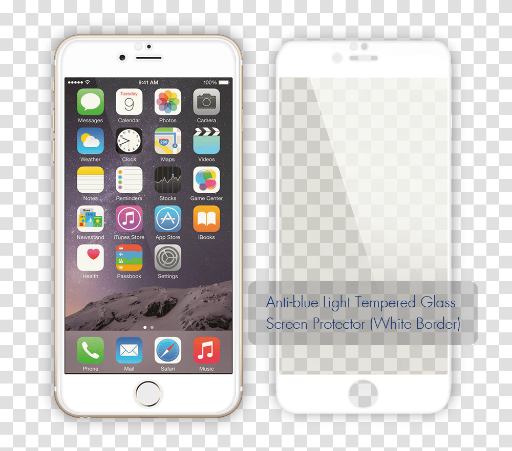 Tempered Glass Screen Protector With Border, Mobile Phone, Electronics, Cell Phone, Iphone Transparent Png