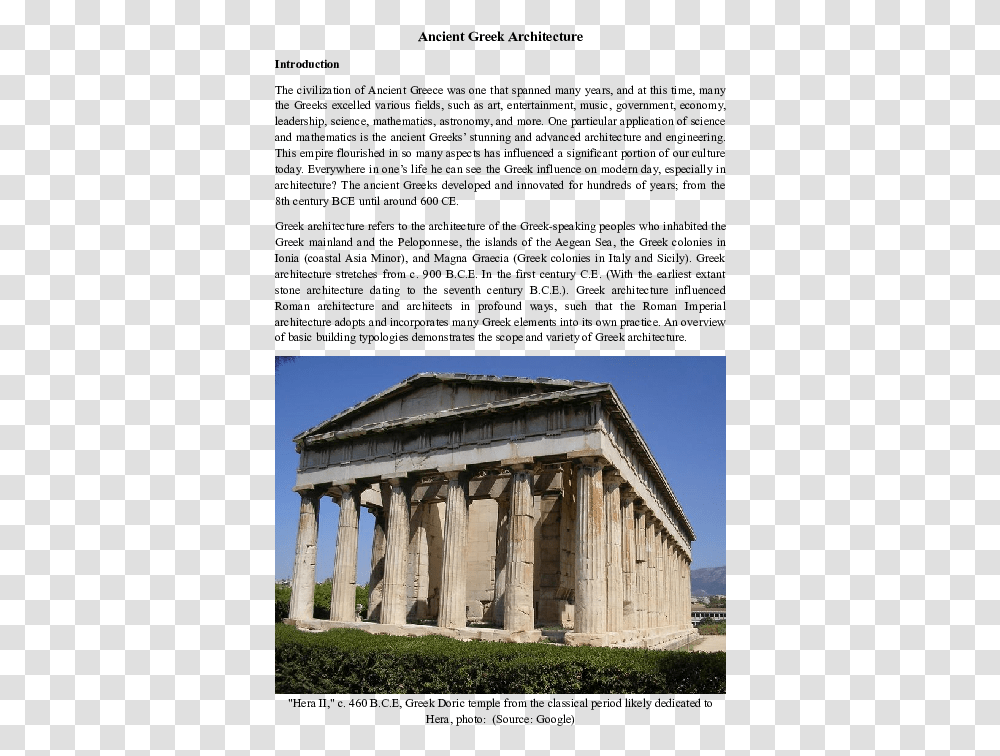 Temple Of Hephaestus, Architecture, Building, Worship, Shrine Transparent Png