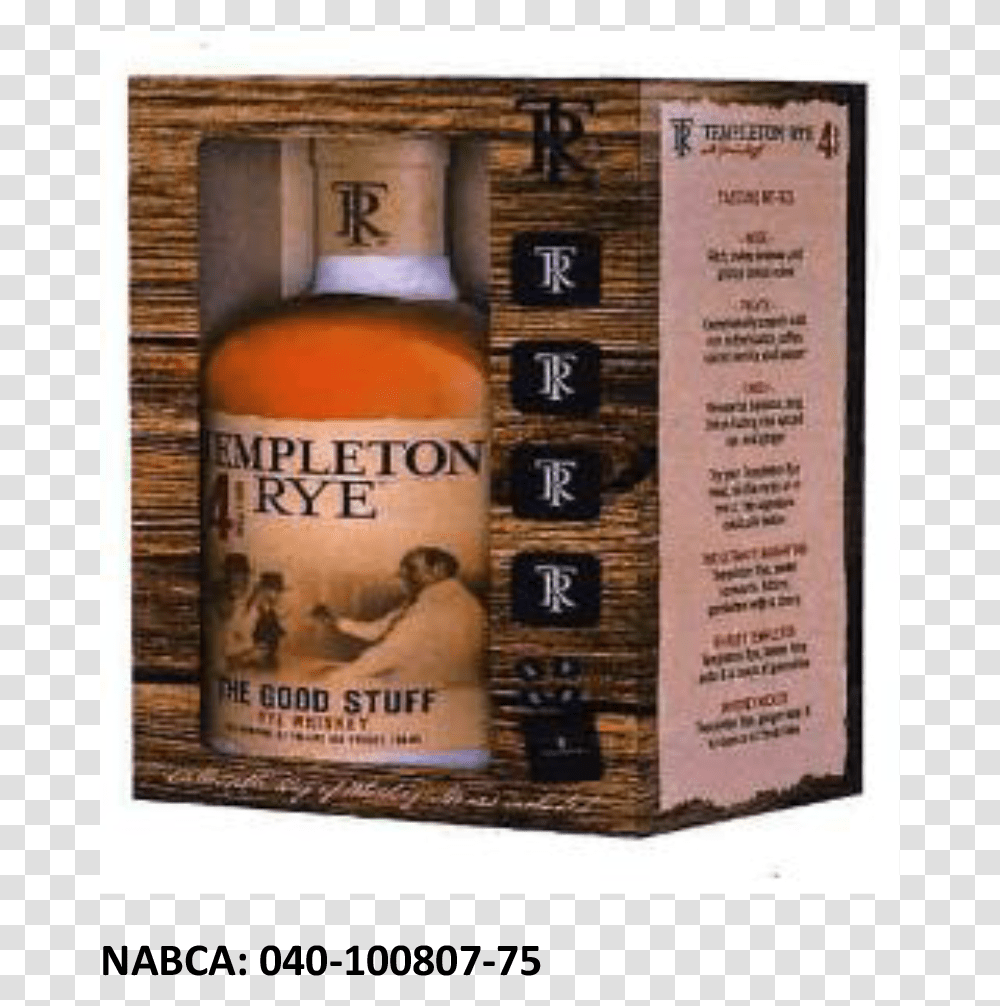 Templeton Rye, Alcohol, Beverage, Drink, Menu Transparent Png