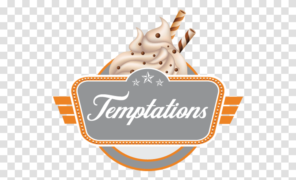 Temptations Label, Birthday Cake, Dessert, Food, Cream Transparent Png