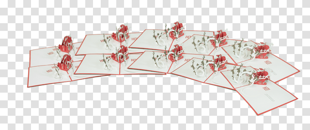 Ten Pack Santa Sleigh Floral Design, Pattern Transparent Png