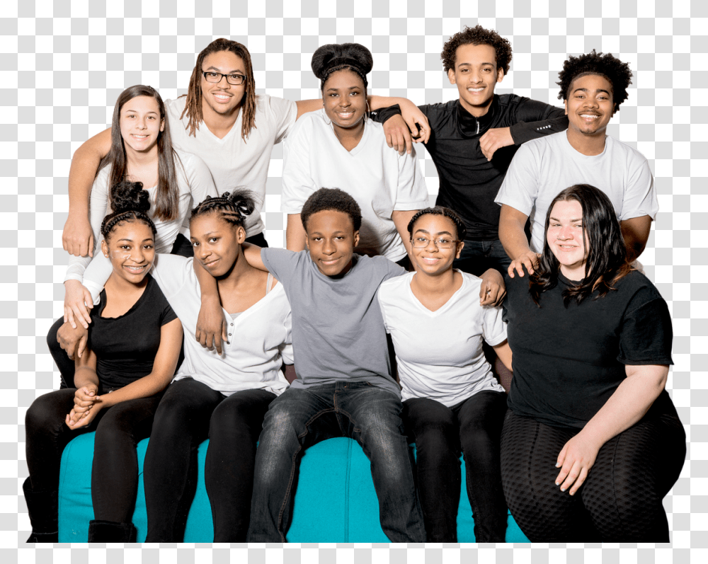 Ten Young People Smiling For The Camera, Person, Face, Pants Transparent Png