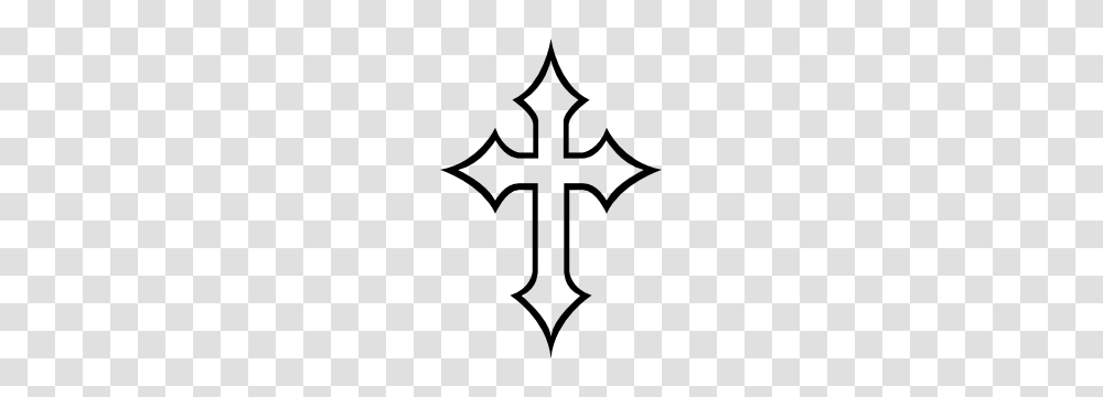 Tender Cross Outline Sticker, Emblem, Weapon Transparent Png