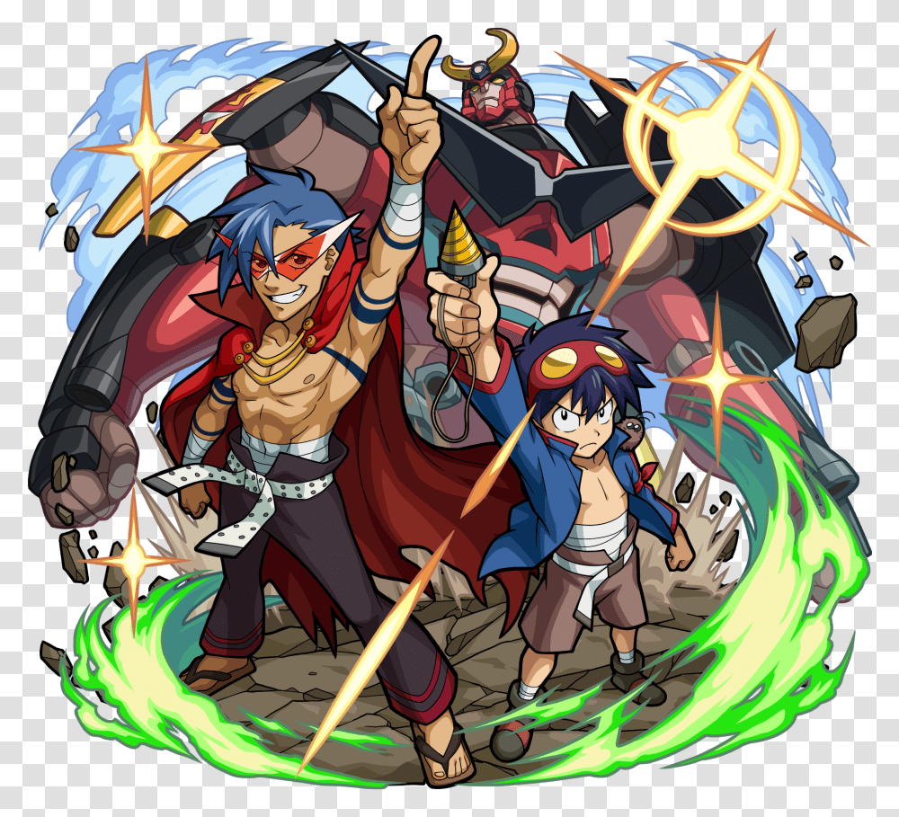 Tengen Toppa Gurren Lagann Logo, Comics, Book, Helmet, Clothing Transparent Png