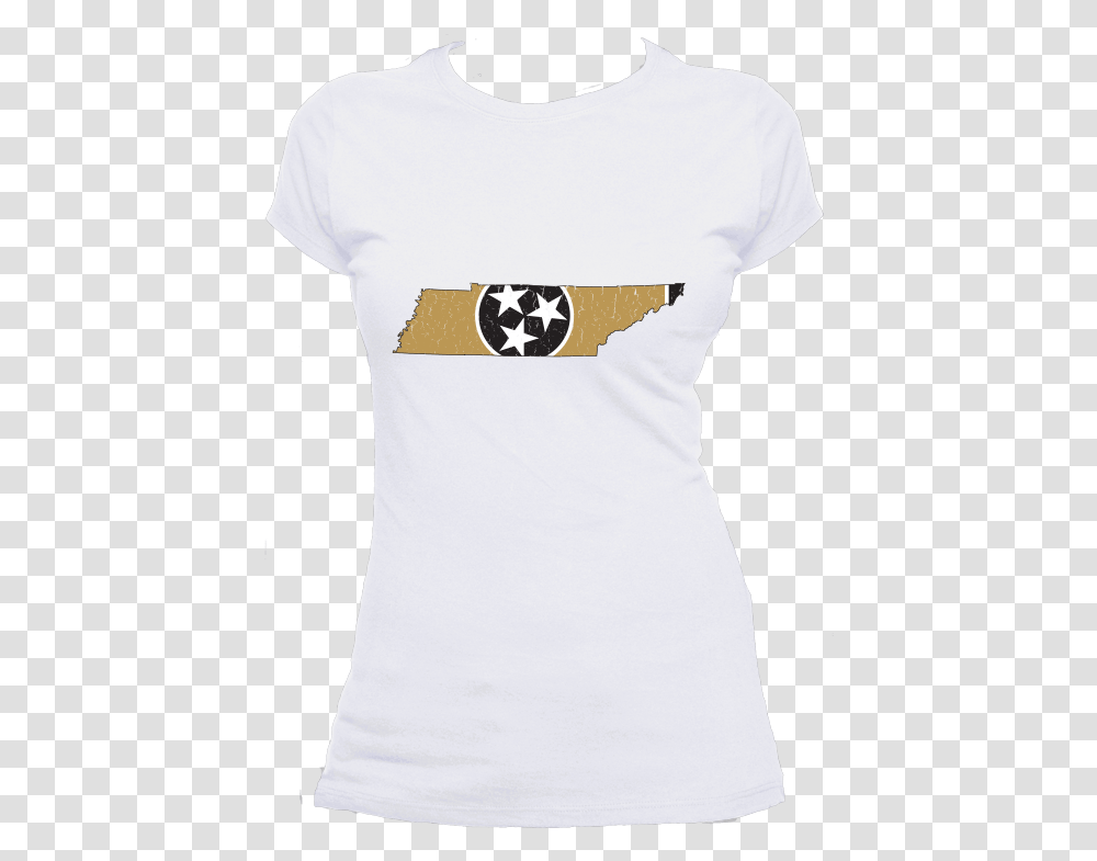 Tennessee Flag State Outline Gold Womens Short Sleeve Pug, Apparel, T-Shirt, Logo Transparent Png