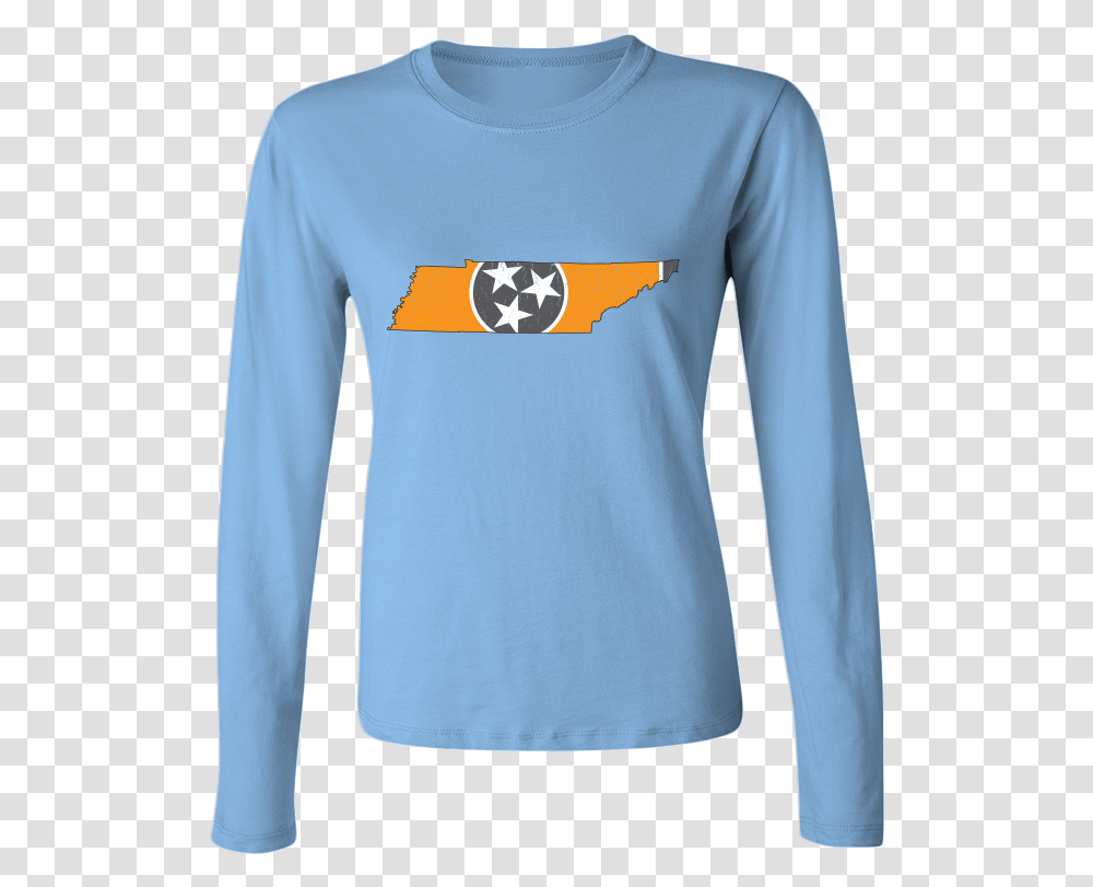 Tennessee Flag State Outline Orange Womens Long Sleeve Long Sleeved T Shirt, Apparel, Tie, Accessories Transparent Png