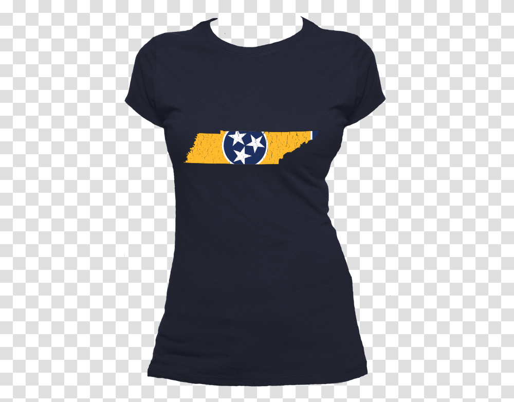 Tennessee Flag State Outline Yellow Womens Short Sleeve Nerd Girl Shirts, Apparel, Logo Transparent Png