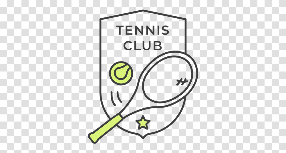 Tennis Club Racket Ball Star Colored Badge Sticker Pencil Case, Text, Label, Hand, Weapon Transparent Png