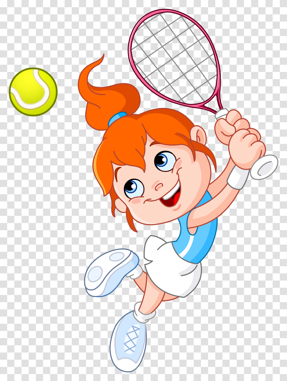 Tennis Girl Racket Cartoon, Tennis Racket, Sport, Sports, Ball Transparent Png