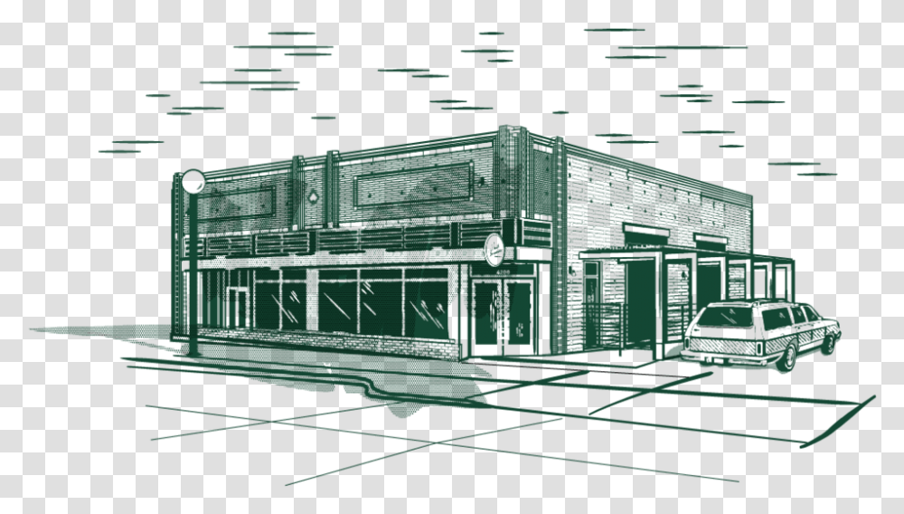 Tennyson Building Sketch Architecture, Shipping Container, Vehicle, Transportation, Freight Car Transparent Png