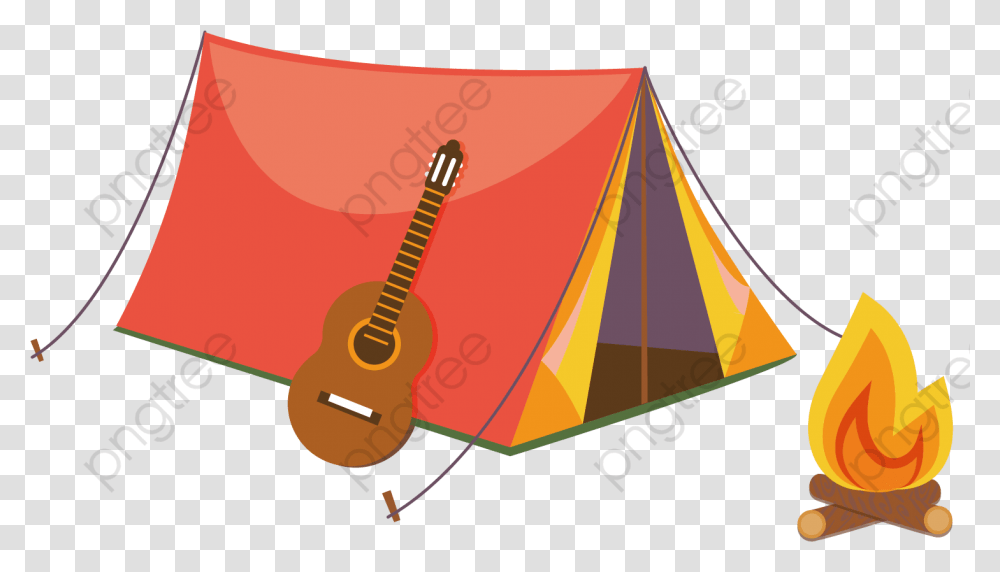 Tent Clipart Vector Tents Graphic, Leisure Activities, Guitar, Musical Instrument, Camping Transparent Png