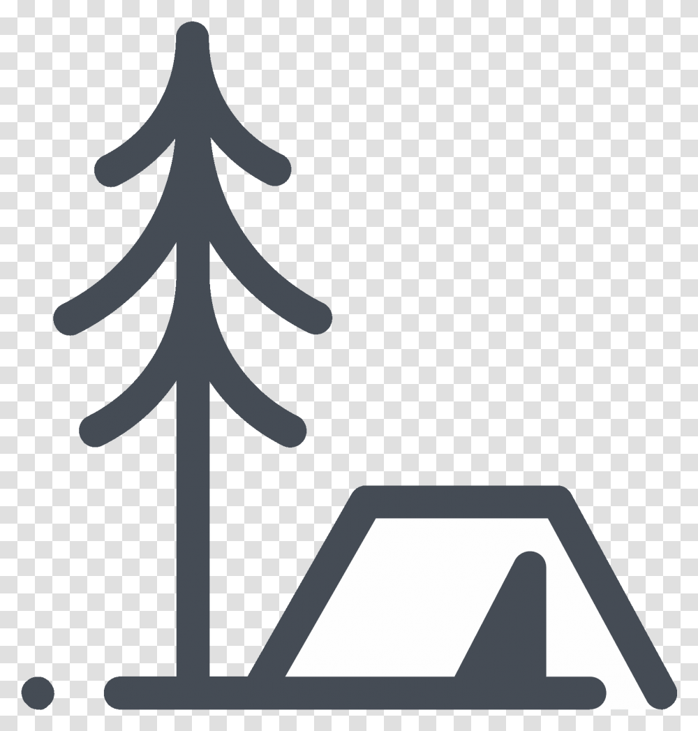 Tent In The Forest Icon Camping Tree Outline, Plant, Silhouette Transparent Png