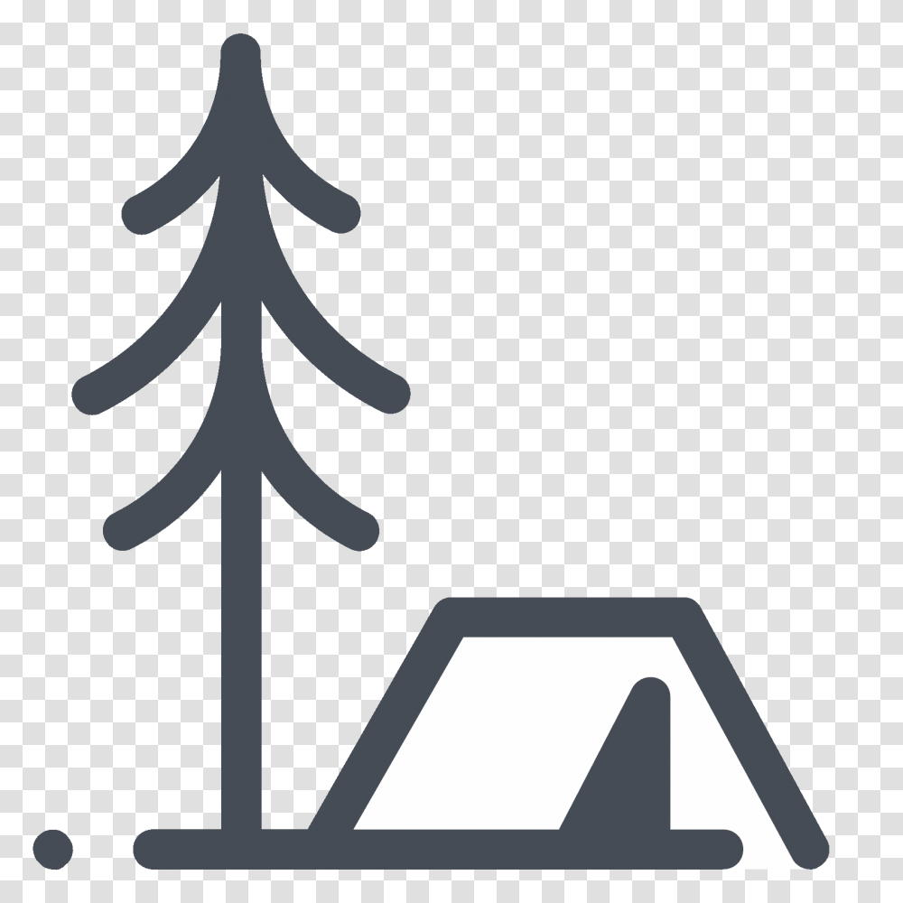 Tent In The Forest Icon, Silhouette, Tree, Plant Transparent Png