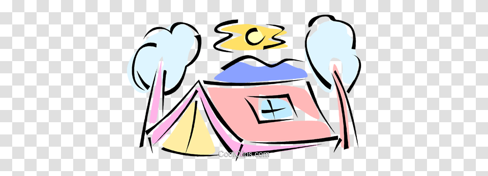 Tent Set Up Between Two Trees Royalty Free Vector Clip Art, Drawing Transparent Png