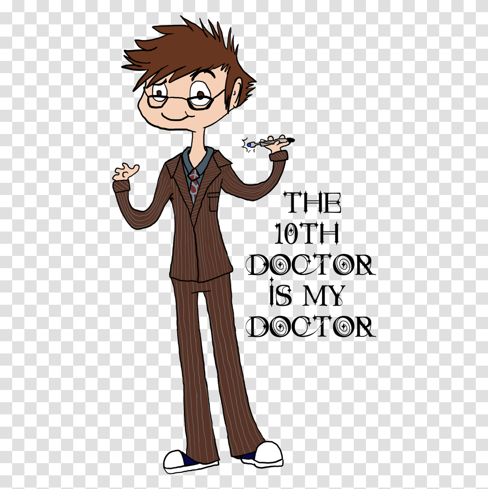 Tenth Doctor Cartoon, Person, Sleeve, Long Sleeve Transparent Png