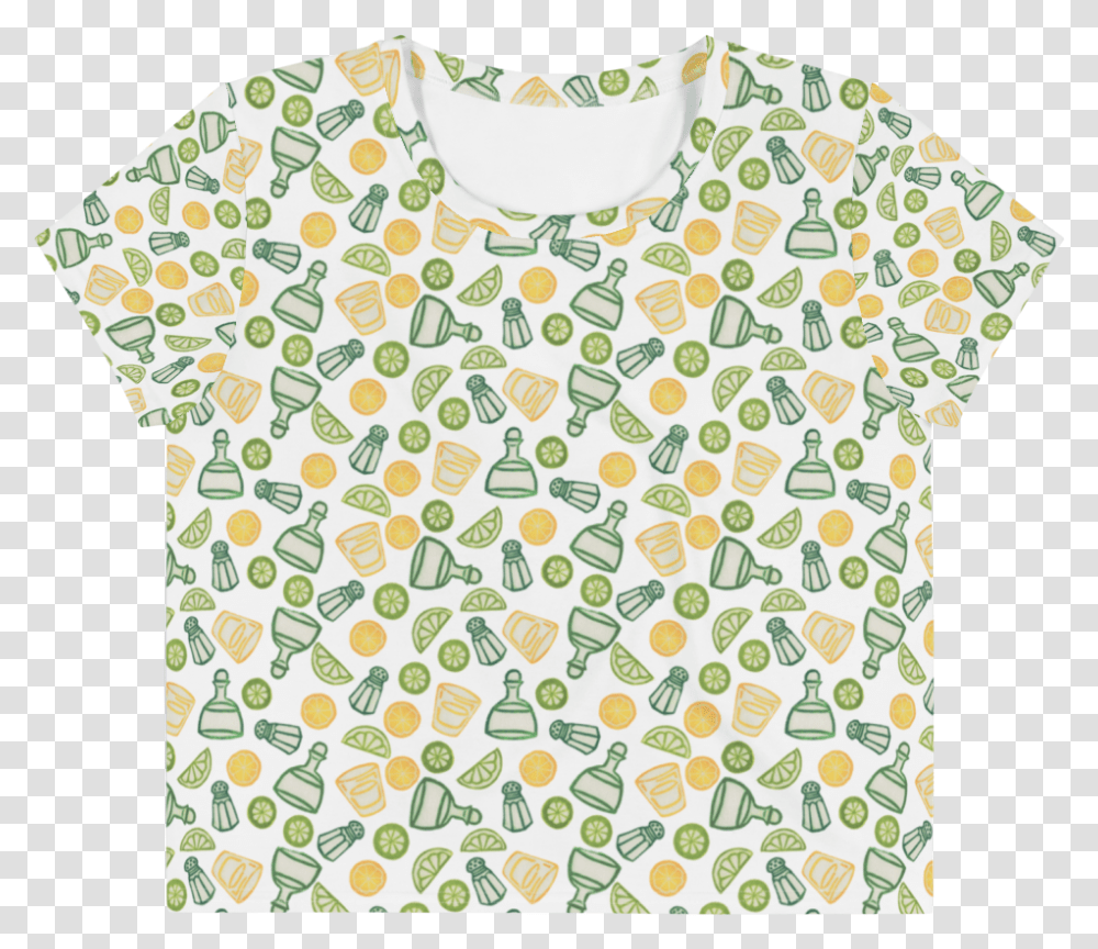 Tequila Shot Please All Over Print Crop Tee Pineapple, Pattern, Clothing, Apparel, Rug Transparent Png
