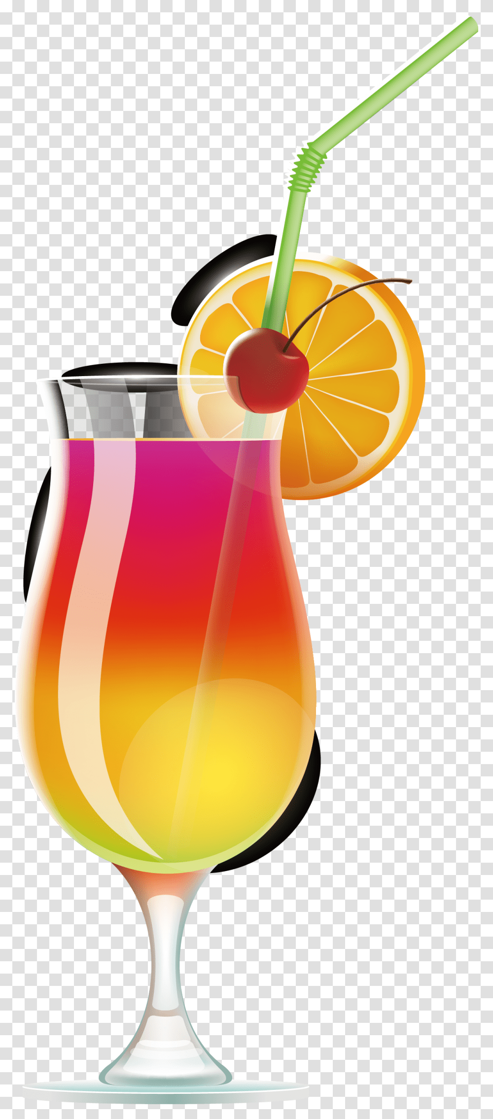 Tequila Sunrise Cocktail Vector, Juice, Beverage, Drink, Alcohol Transparent Png
