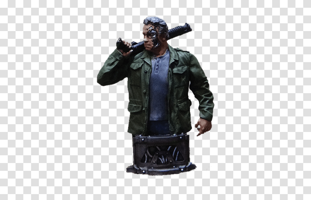 Terminator Guardian 2017 From Terminator Genisys The Figurine, Jacket, Coat, Person Transparent Png