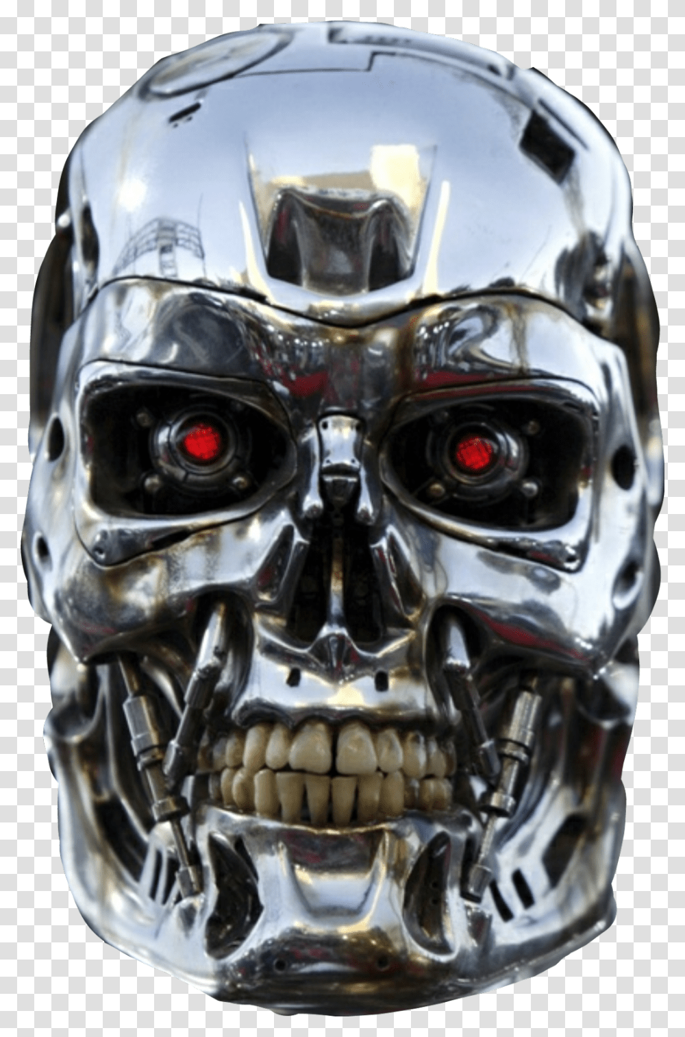 Terminator Robot Half Face, Helmet, Apparel, Motorcycle Transparent Png