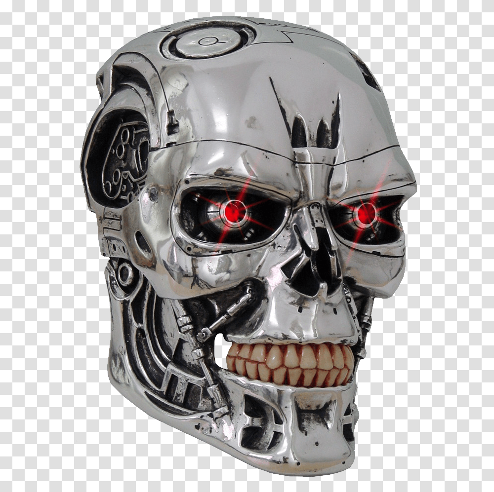 Terminator Skull Terminator T 800 Head, Helmet, Apparel, Crash Helmet Transparent Png