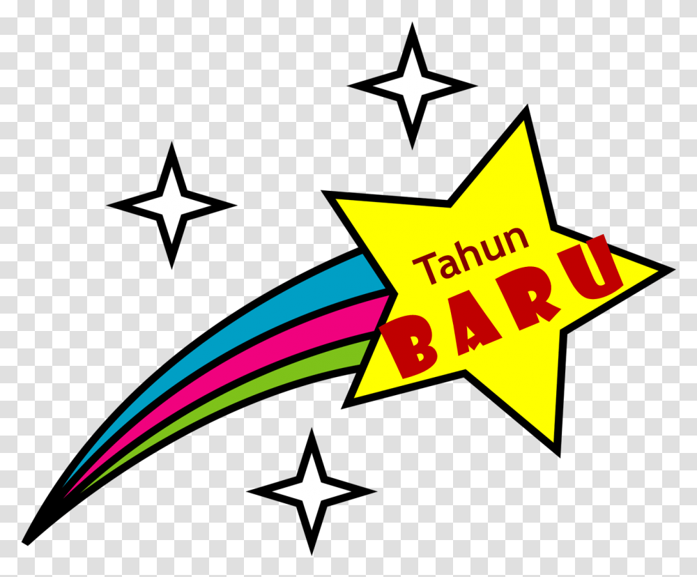 Terompet Tahun Baru 2 Image Cartoon Shooting Star, Star Symbol, Logo, Trademark Transparent Png
