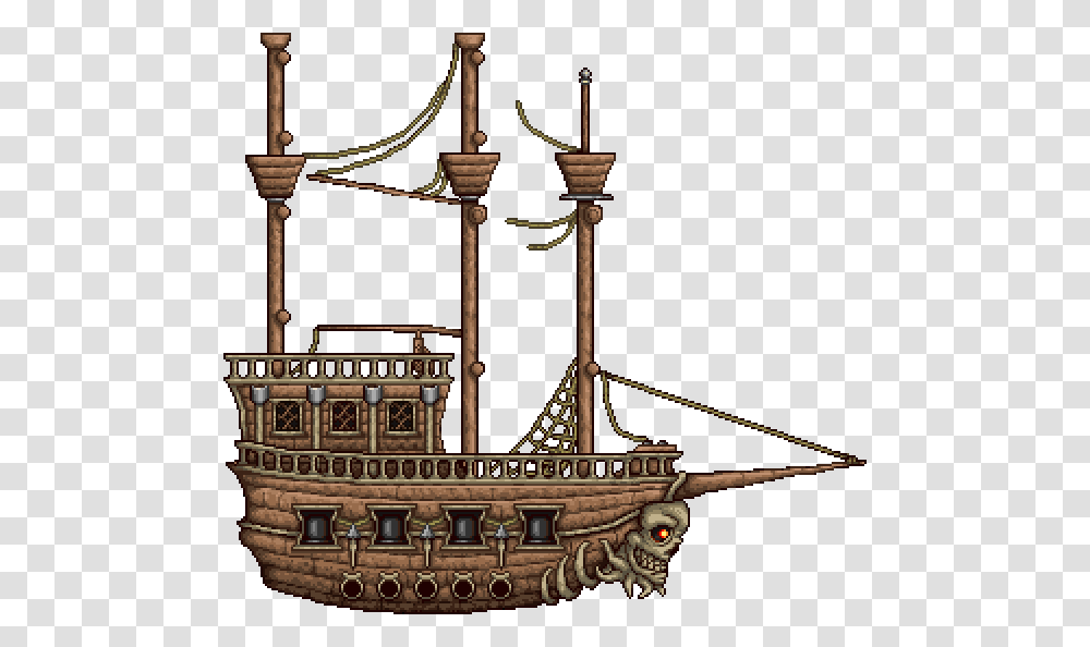 Terraria Pirate Invasion Ship, Transportation, Vehicle, Chandelier, Lamp Transparent Png