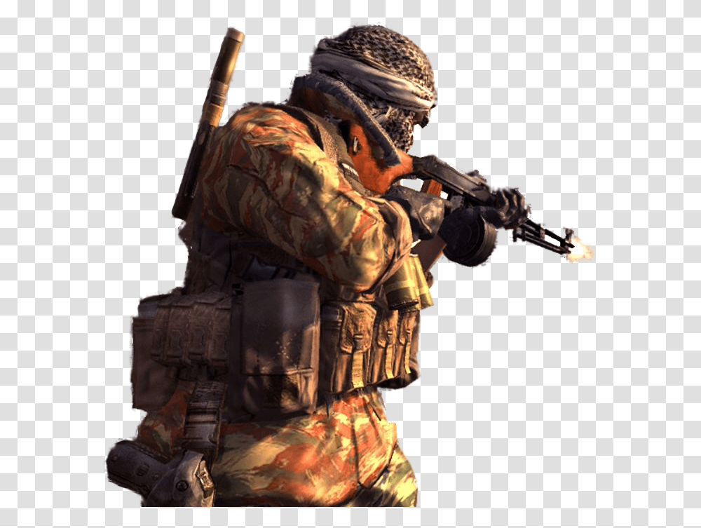 Terrorist Firing Evo Evolutionary Call Of Duty 4 Modern, Gun, Weapon, Weaponry, Person Transparent Png