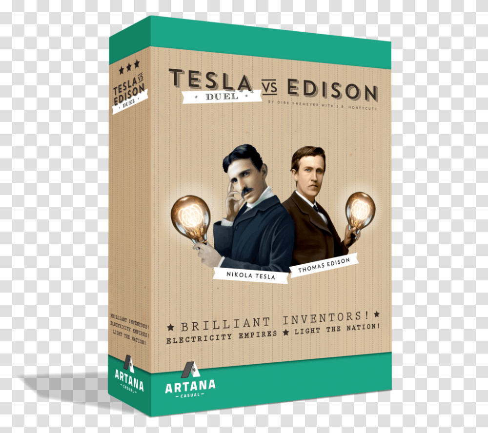 Tesla Duels With Edison Sentinels Protect Earth Prime Tesla Vs Edison Duel, Person, Advertisement, Poster, Suit Transparent Png