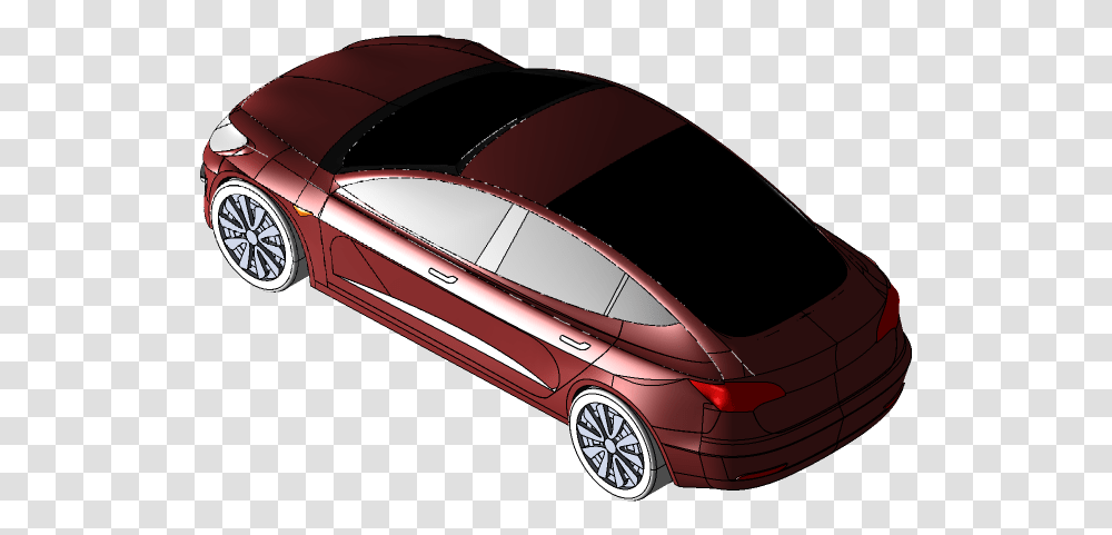 Tesla Model 3 3d Cad Library Grabcad Executive Car, Wheel, Machine, Tire, Vehicle Transparent Png