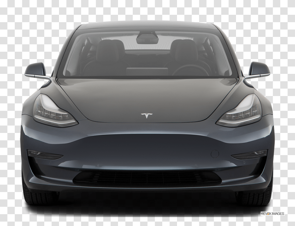 Tesla Model 3 Front View, Windshield, Car, Vehicle, Transportation Transparent Png