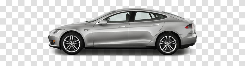 Tesla Tesla Side View, Sedan, Car, Vehicle, Transportation Transparent Png