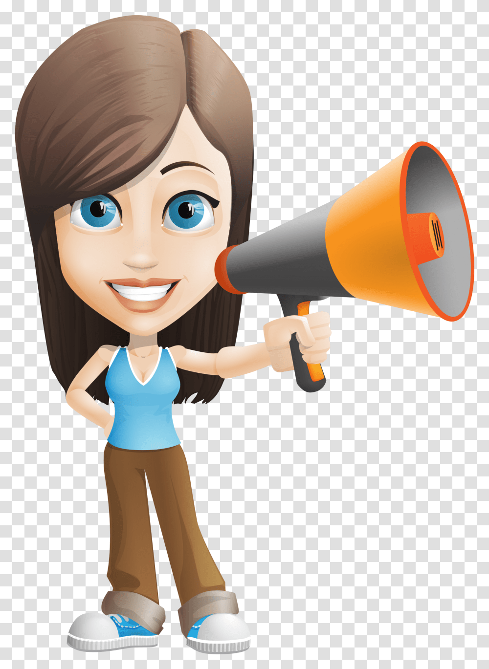 Test Dlya Trejdera Girl With Megaphone Clipart, Person, Human, Toy, Photography Transparent Png