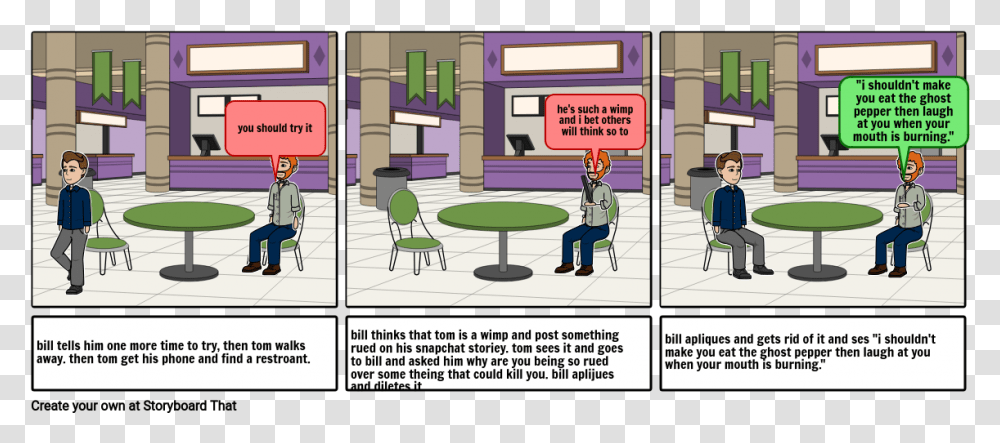 Test Storyboard By 0d6eeee6 Cartoon, Chair, Furniture, Person, Text Transparent Png